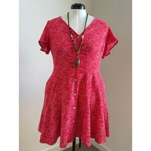 Women’s Medium Front Button Knee Length Dress
